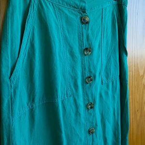 Emerald midi skirt from Anthropologie